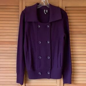 Caslon Purple Wool Sweater Jacket